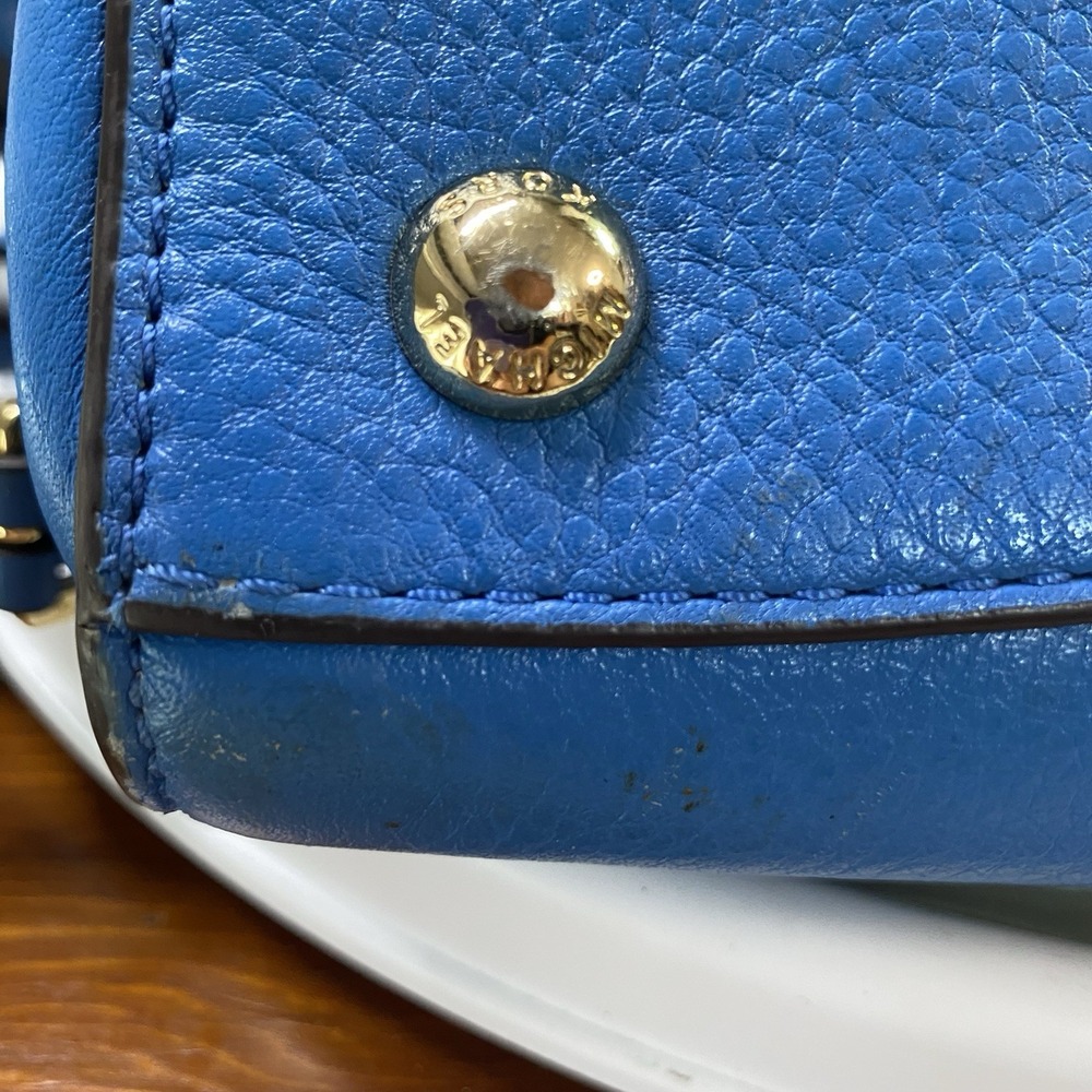 Michael Kors Authentic Leather Women's Blue Purse‎ Tote Bag 10x11x4 - Picture 10 of 16